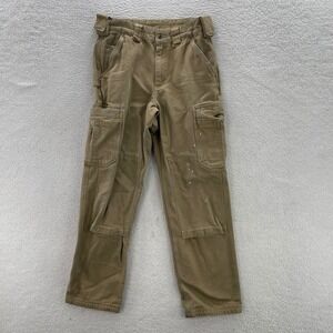 Duluth Pants Mens 32x34 Blue Flex Fire Hose Ultimate Cargo Double Knee Workwear